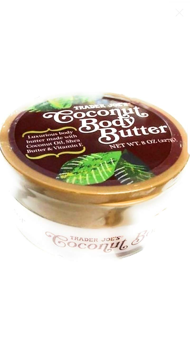 Trader Joe's Coconut Body Butter 8 Oz - Ultra Moisturizing & Nourishing Skin Care for Dry Skin - Perfect for Daily Hydration & After-Sun Care (00501309)