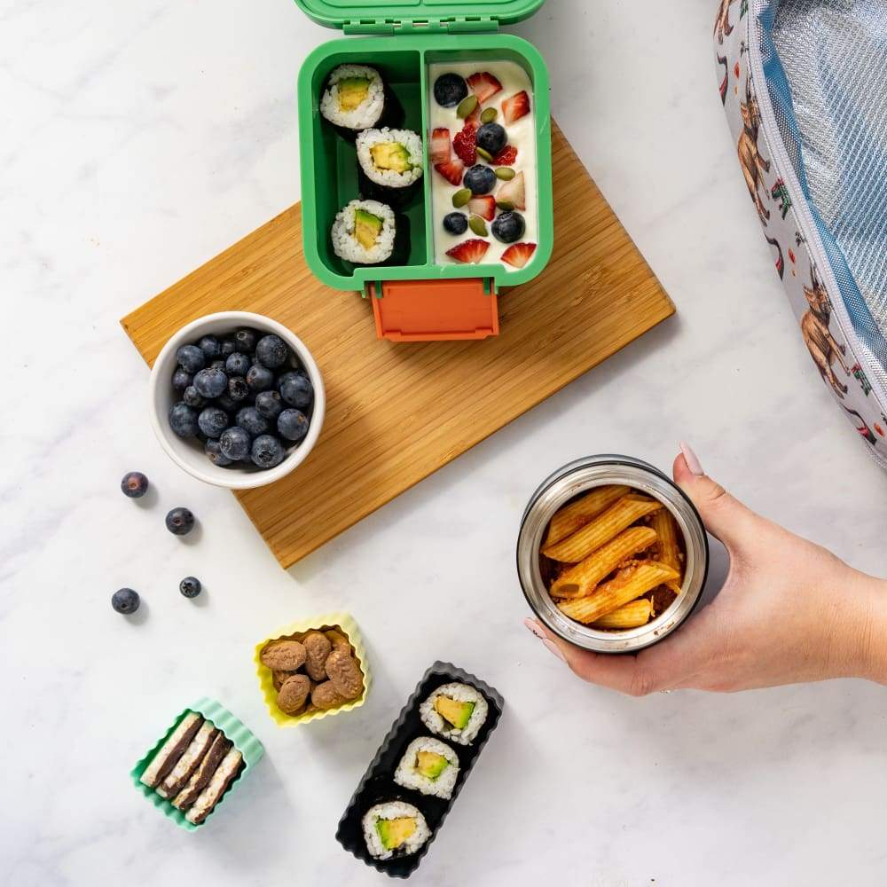 Leakproof Dinosaur T-Rex Bento Box for Kids - 2 Compartment Lunch Box & Snack Container | Perfect for School Lunches, Picnics and Travel