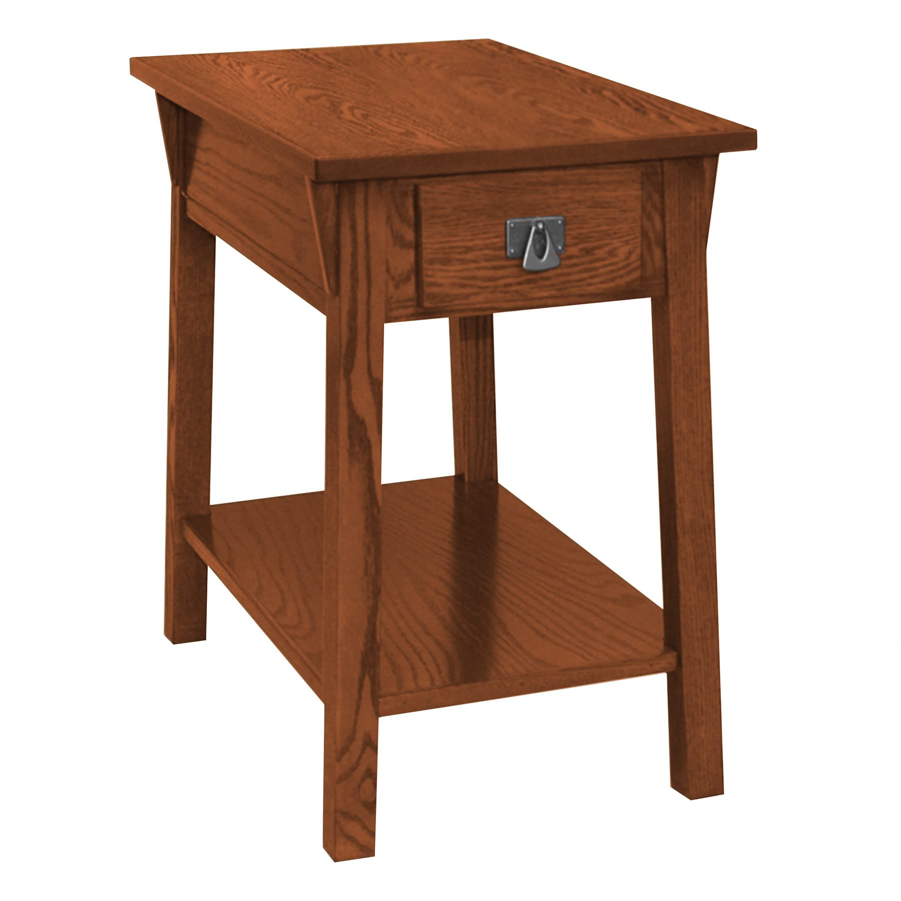 Leick Home 9059-RS Solid Wood Mission End Table with Drawer - Rustic Side Table for Living Room, Bedroom & Office - Perfect for Storing Remotes, Books & Bedside Essentials