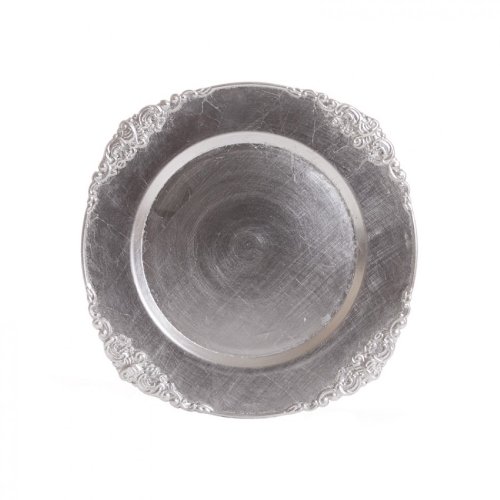 Vintage Silver Charger Plates Set of 24 - Elegant Dinnerware for Weddings, Parties & Formal Dining - Koyal Wholesale