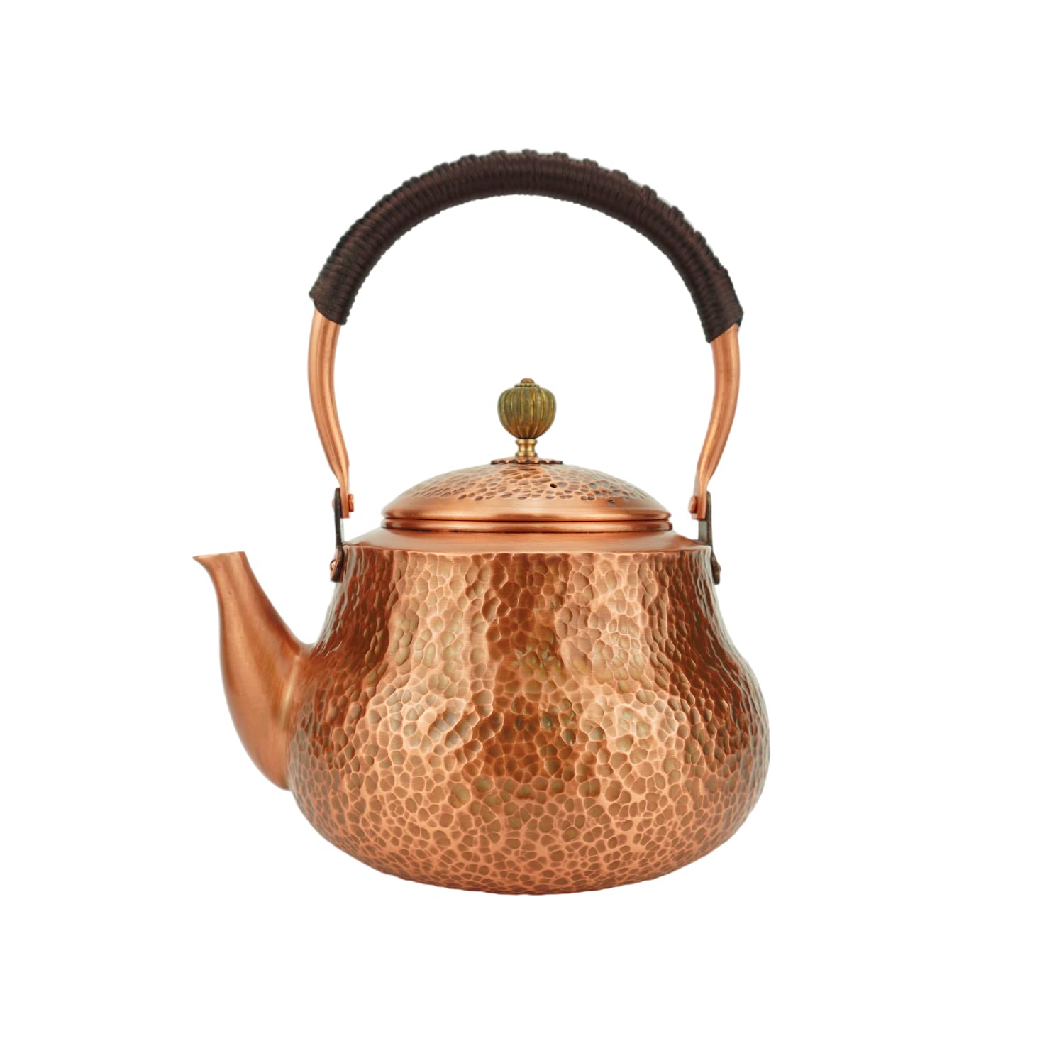 Handmade Solid Copper Tea Kettle - 1300ml Hammered Stovetop Teapot for Gas & Induction Cooktops - Pure Copper Teapot for Tea Brewing, Home Decor & Gift Giving