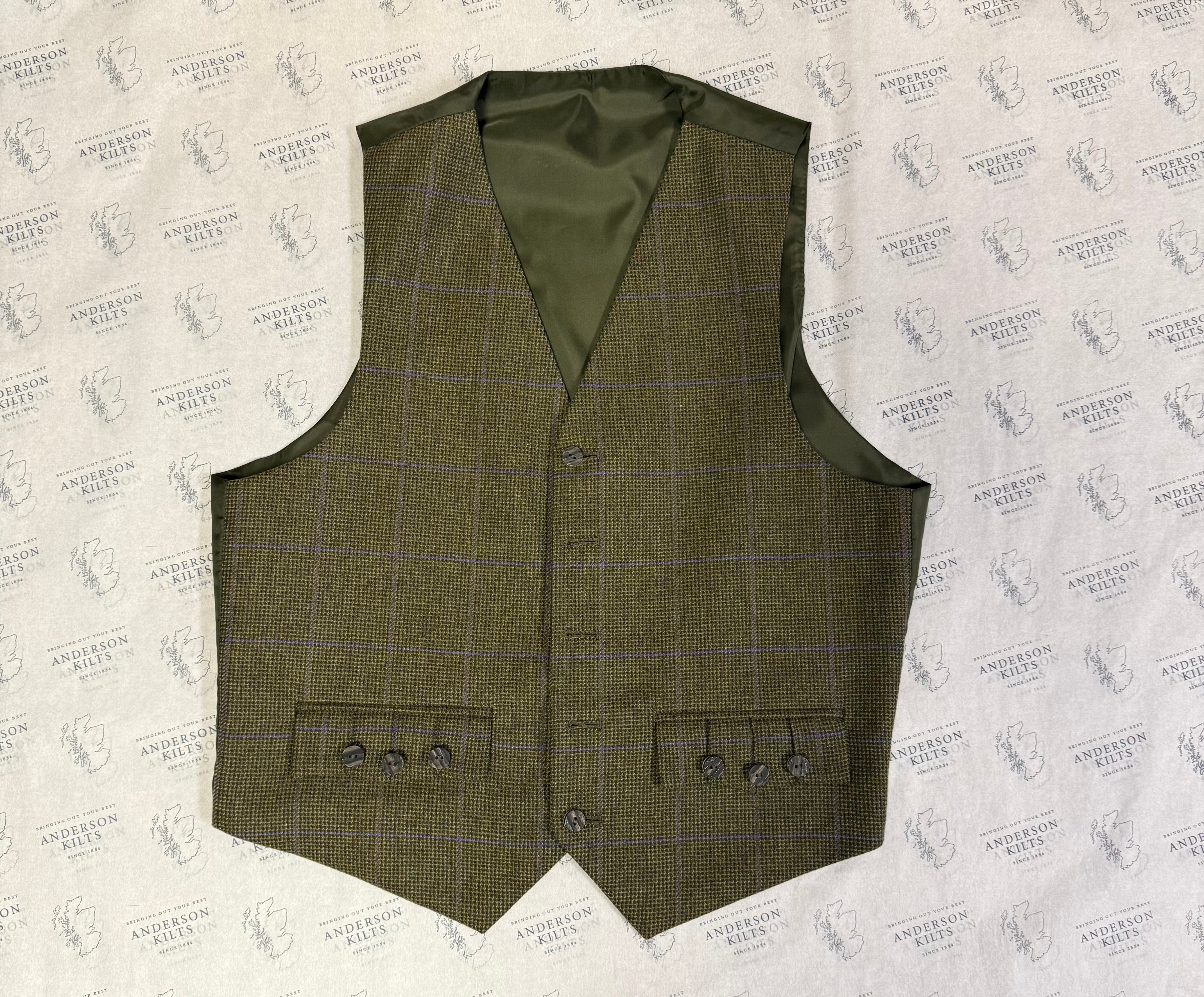 NEW 5 Button Argyll Waistcoat 42 Long - Premium Scottish Style Formal Vest for Men | Perfect for Weddings, Highland Games & Special Occasions
