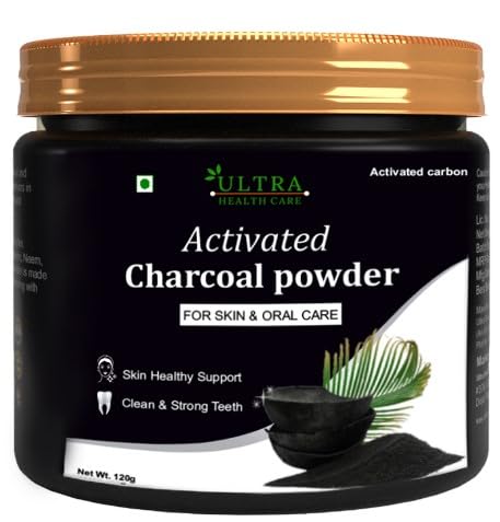 **Activated Charcoal Powder for Skin & Teeth Whitening – Detoxifies Skin, Removes Dead Cells & Impurities | Enamel-Safe Teeth Whitener for Sensitive Teeth | Coconut Charcoal Powder (120g) – Perfect for DIY Beauty & Oral Care at Home**