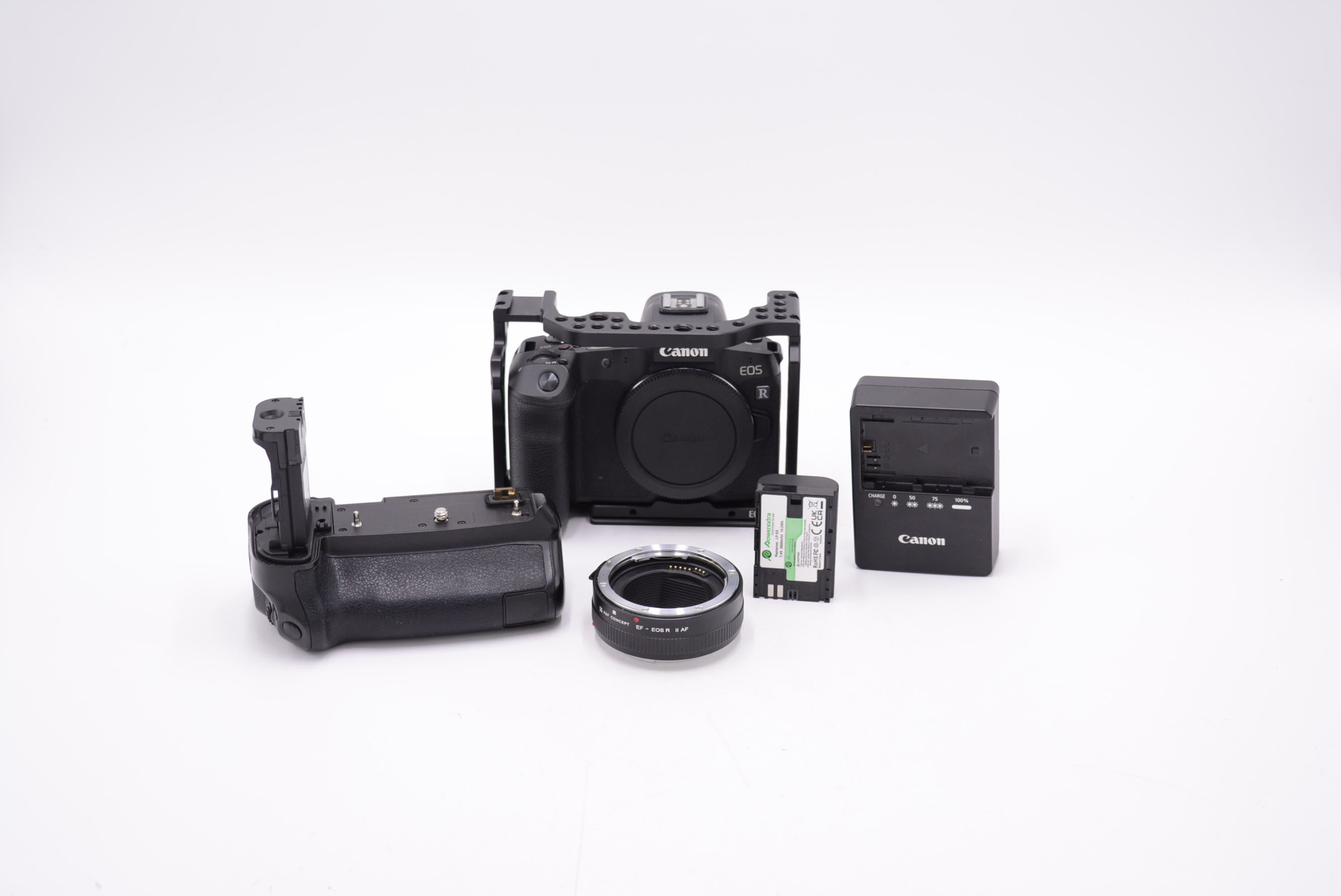 Canon EOS R Mirrorless Camera Bundle with Cage & EF Lens Adapter - Professional Photography Kit for Vlogging, Travel & Studio Shooting (Used)