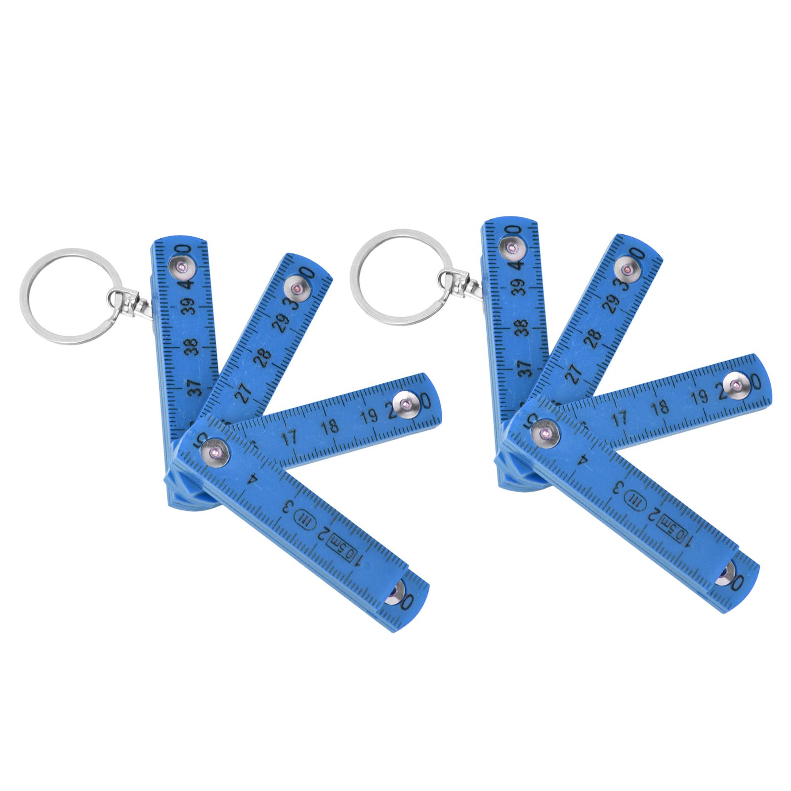 2Pcs ABS Folding Ruler - 0.5m/19.7in Portable Measuring Tape with Key Ring | Lightweight Composite Construction Tool for Carpentry, Tile Laying & DIY Projects | Perfect for Home Improvement, Workshop & Crafting