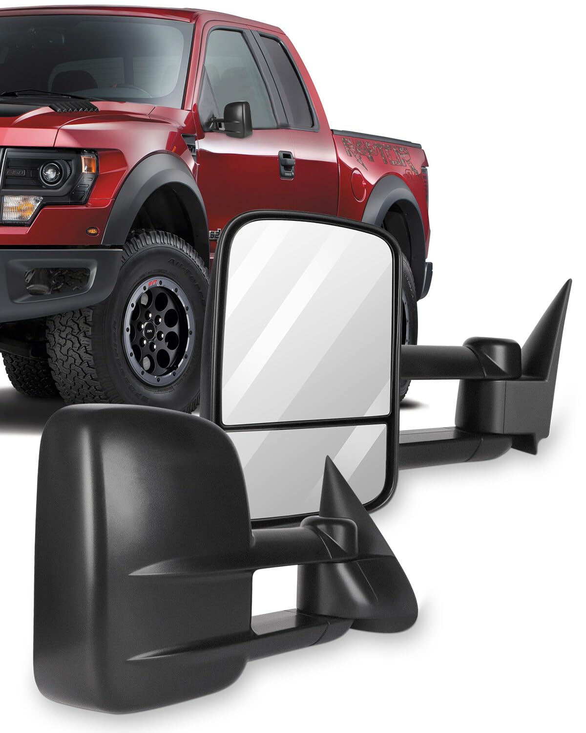 ECCPP Manual Telescoping Folding Towing Mirrors for 1999-2007 Chevy Silverado & GMC Sierra 1500/2500HD/3500HD Pickup Trucks - Non-Heated, No Turn Signal - Perfect for Towing Trailers, Boats & Heavy Loads