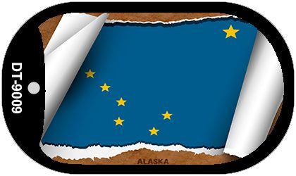 Alaska State Flag Scroll Metal Novelty Dog Tag Necklace DT 9009 - Patriotic Gift for Dog Lovers, Military Enthusiasts & Outdoor Adventures