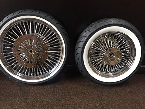Chrome Mammoth 52 Spoke Wheels 21x3.5 & 16x3.5 for HD FLHR Road King 1986-1999 - Motorcycle Upgrade Kit