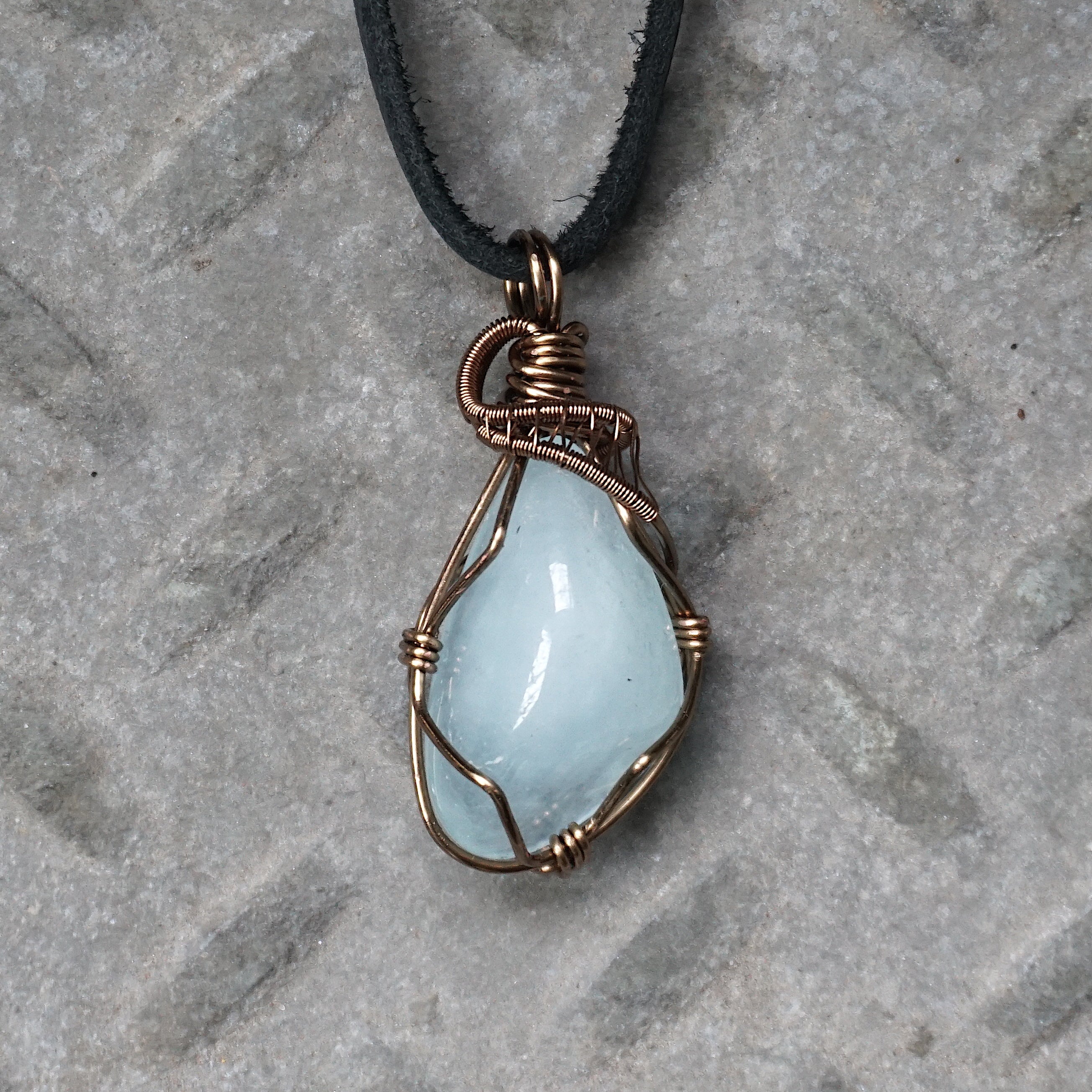 Vintage Raw Aquamarine Pendant Necklace for Men - Antique Bronze Chain Jewelry - Perfect for Gifts, Weddings & Special Occasions