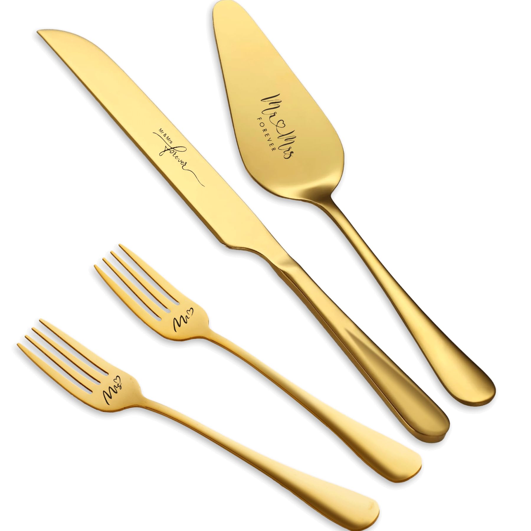 Elegant Gold Wedding Cake Knife and Server Set - Premium Cake Cutting Utensils for Bridal Showers, Anniversary Gifts & Special Occasions