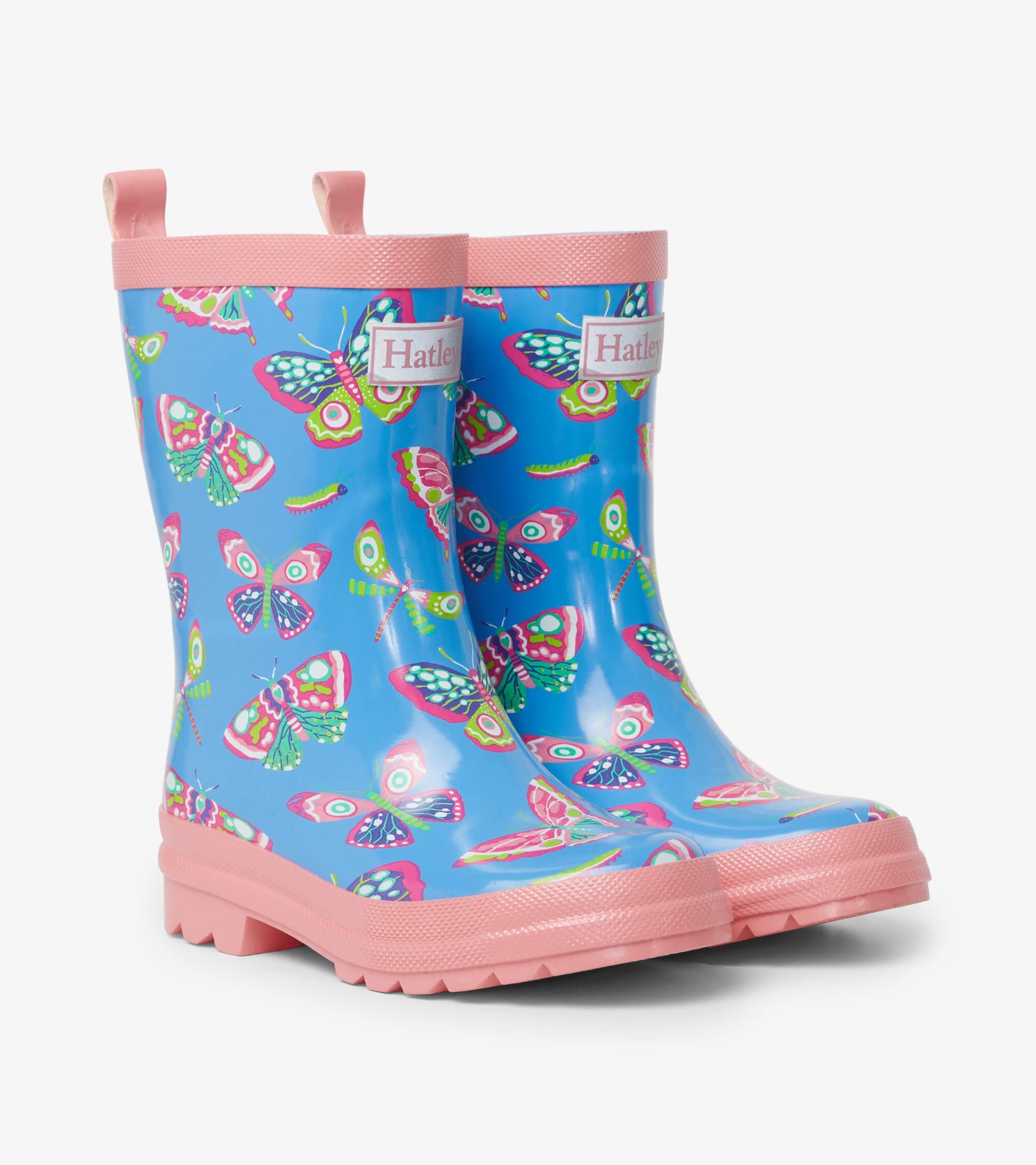 Hatley Botanical Butterflies Shiny Rain Boots for Women & Girls – Waterproof Garden Boots for Spring, Outdoor Walking & Puddle Jumping