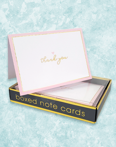 Elegant Blushing Heart Thank You Cards - Set of 20 Blank Inside Greeting Cards for Weddings, Birthdays & Appreciation - Perfect for Handwritten Notes & Gifts