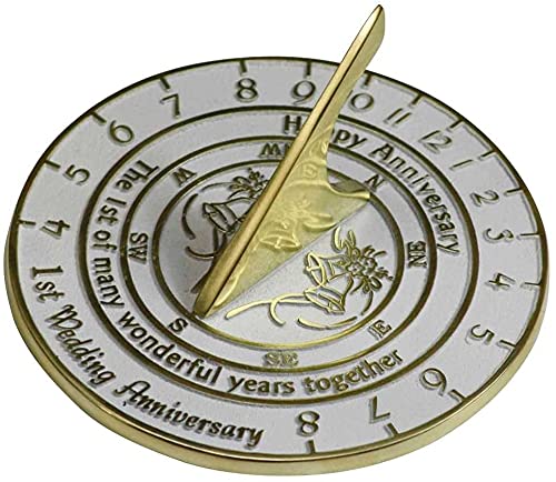 NauticalMart Premium Sundial Gift for 1st Wedding Anniversary - Romantic Outdoor Garden Decor & Unique Keepsake for Couples