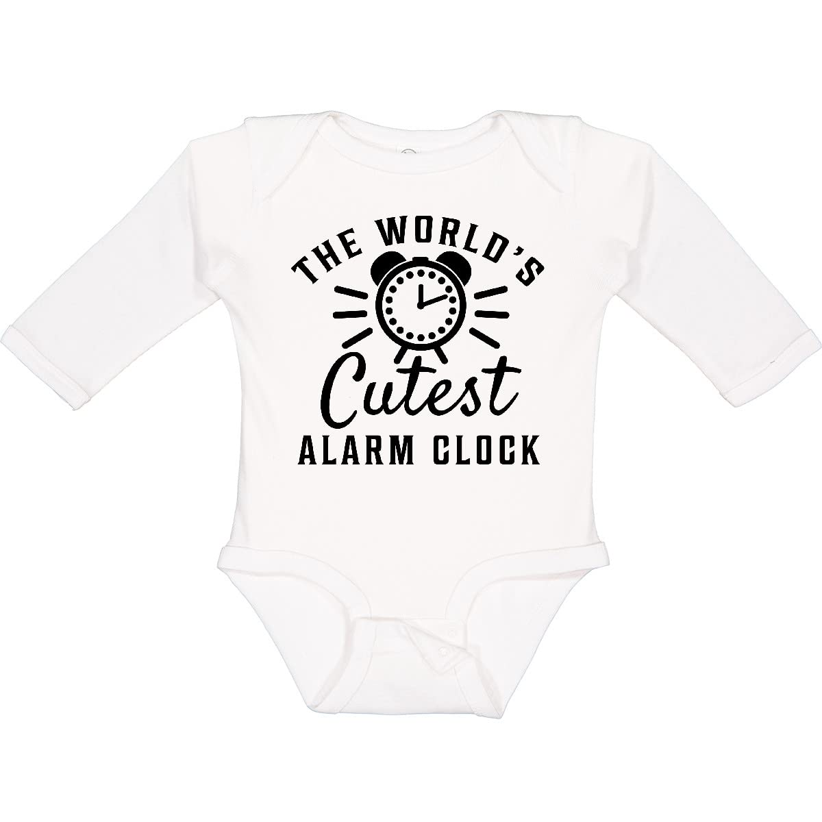 Inktastic The World's Cutest Alarm Clock Baby Bodysuit - Long Sleeve Creeper for Newborns & Infants | Perfect for Playtime, Naptime & Photo Shoots