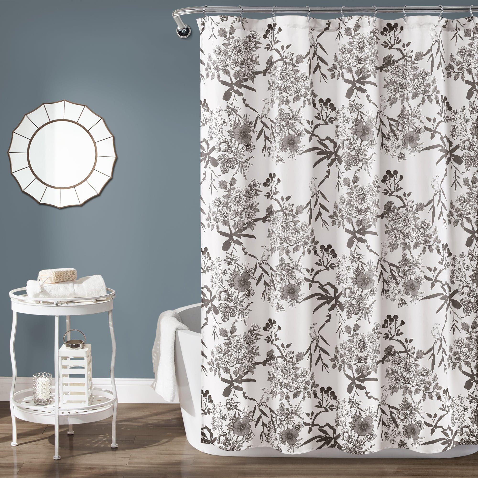 Botanical Garden Shower Curtain - Waterproof Bathroom Decor with Nature Inspired Floral Design - Perfect for Spa, Farmhouse, or Boho Style Bathrooms