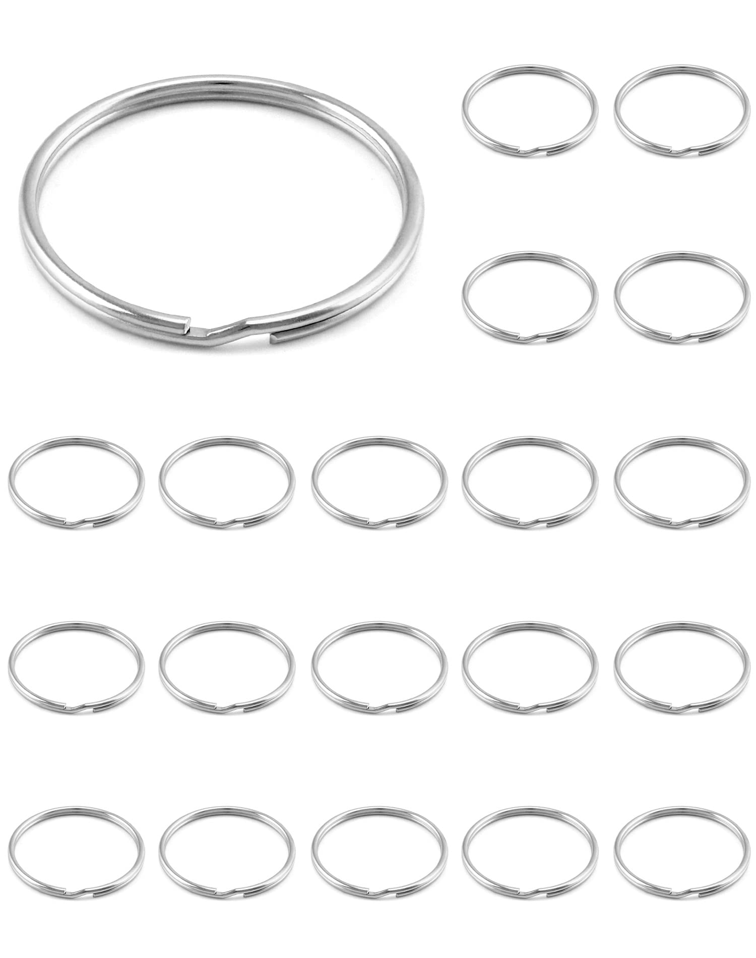 Sturdy 2 Inch Key Rings Set of 20 - for Keychains & DIY Crafts