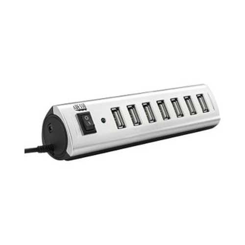 7-Port USB 2.0 Hub with Power Adapter - High-Speed Data Transfer for Laptop, PC, Mac - Perfect for Home Office & Gaming Setup