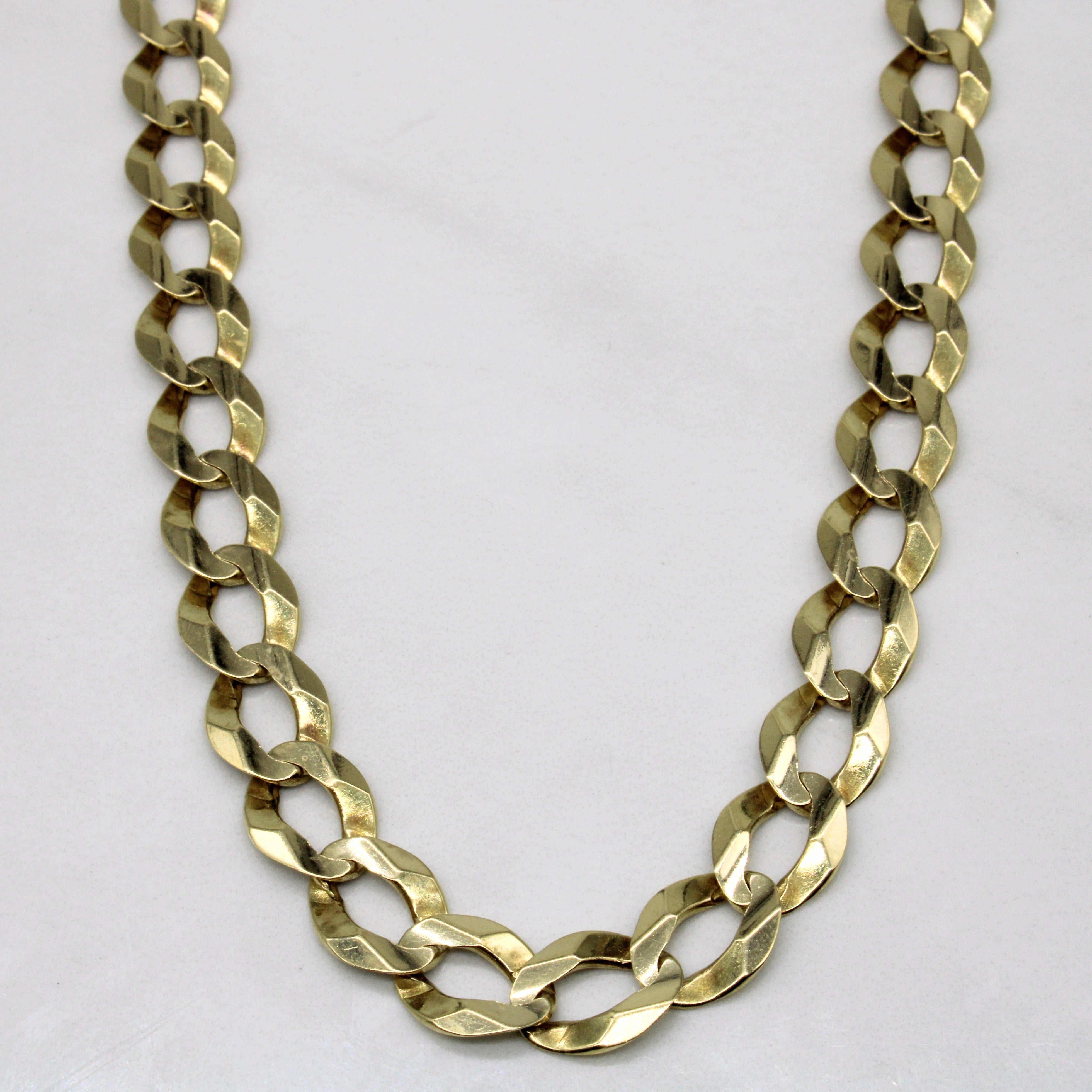 10K Yellow Gold Cuban Link Chain 25