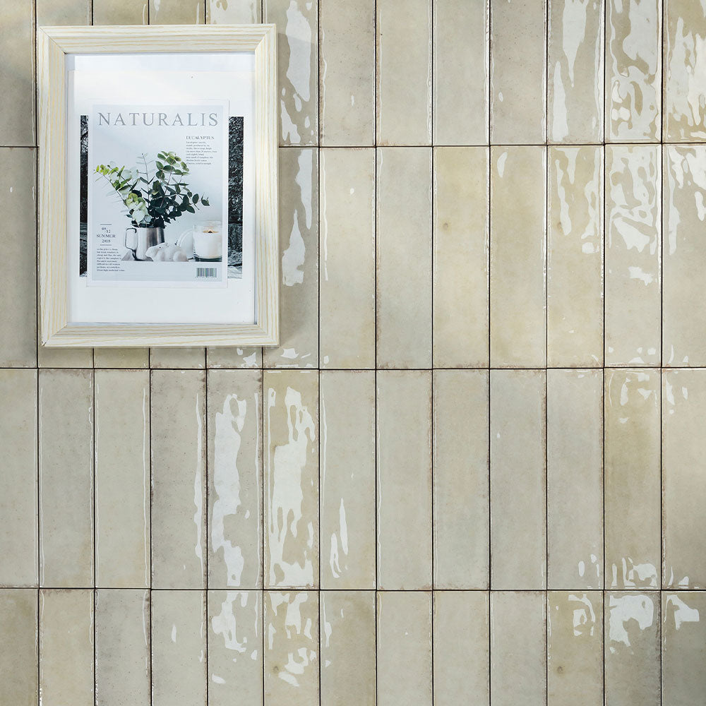 Ravello Alabaster 60x240 Glossy Zellige Subway Tile - Premium Ceramic Wall & Backsplash Tile for Kitchen, Bathroom, and Shower