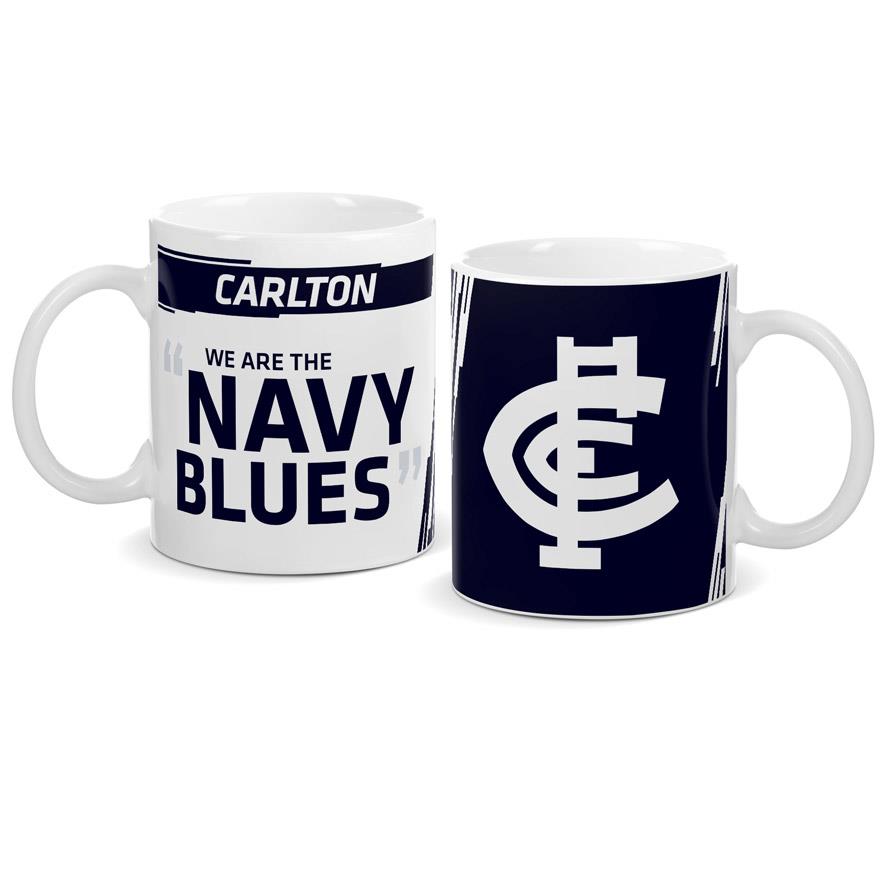 Carlton Blues AFL Official Ceramic Coffee Mug - Perfect for Home, Office & Gameday Fan Gifts