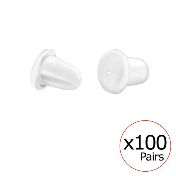 100 Pairs Bulk Rubber Earring Backs for Studs & Dangle Earrings - Secure Fit Jewelry Accessories for Everyday Wear & Special Occasions