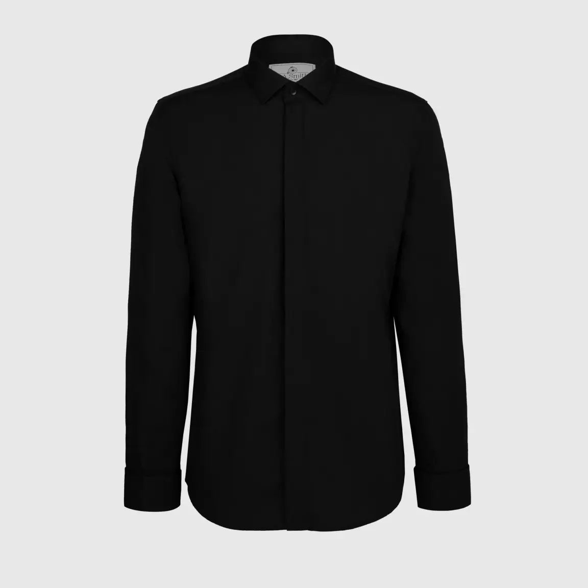 LA Smith Black Modern Fit Wing Collar Dress Shirt for Men - Premium Formal Wear for Business, Weddings & Special Occasions