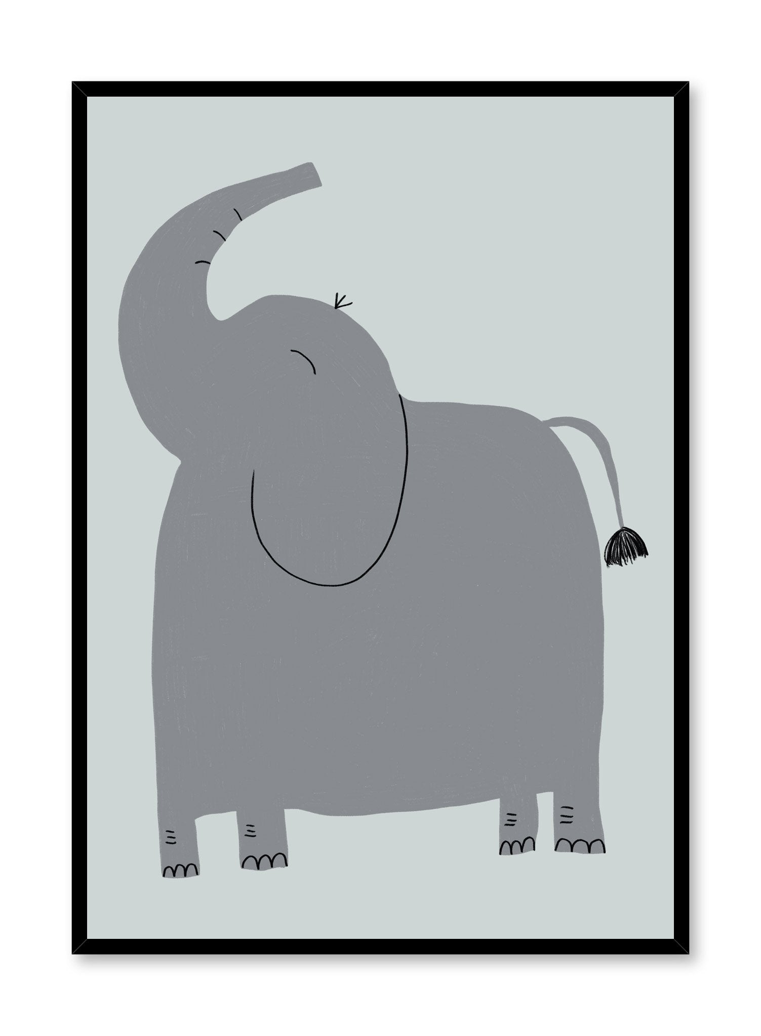 Hello Elephant Poster - Cute Elephant Wall Art for Nursery, Kids Room & Home Decor - Perfect for Baby Showers, Birthdays & Gifts