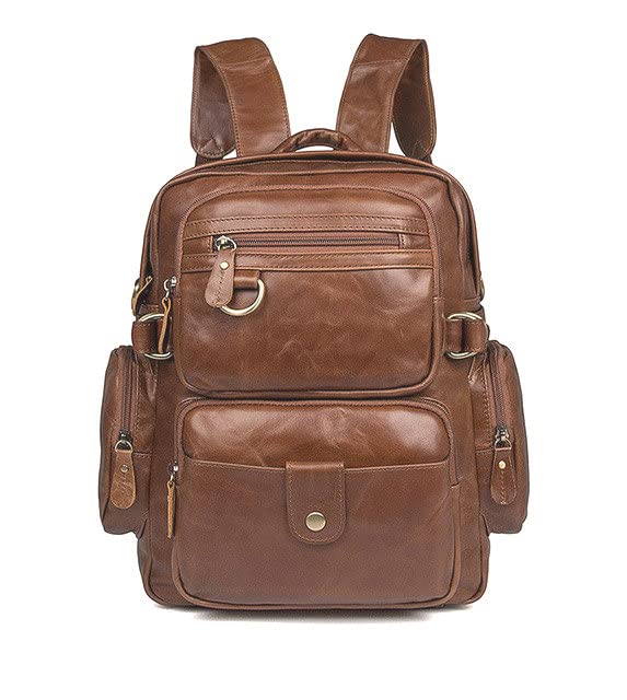 Stylish Men's Leather Backpack - Durable High-Capacity Laptop Bag for Work, School & Travel | Water-Resistant Business Backpack for Professionals & Students | Perfect for Commuting, College & Business Trips