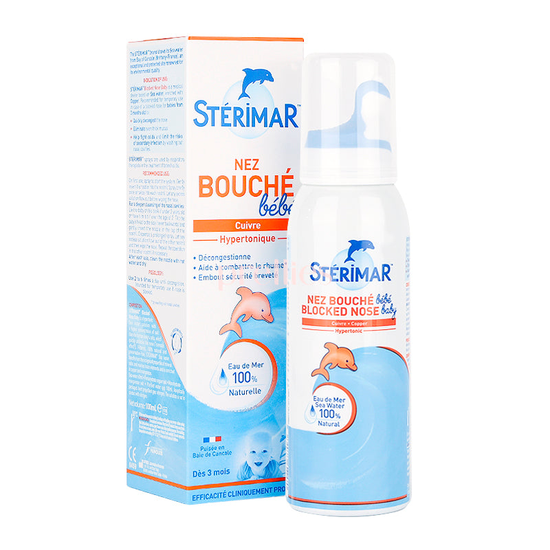 Sterimar Baby Nasal Spray for Blocked Nose - 100ml Natural Seawater Solution for Infant Nasal Hygiene & Congestion Relief | Safe for Newborns, Toddlers | Use for Cold, Allergies & Dry Nose Care
