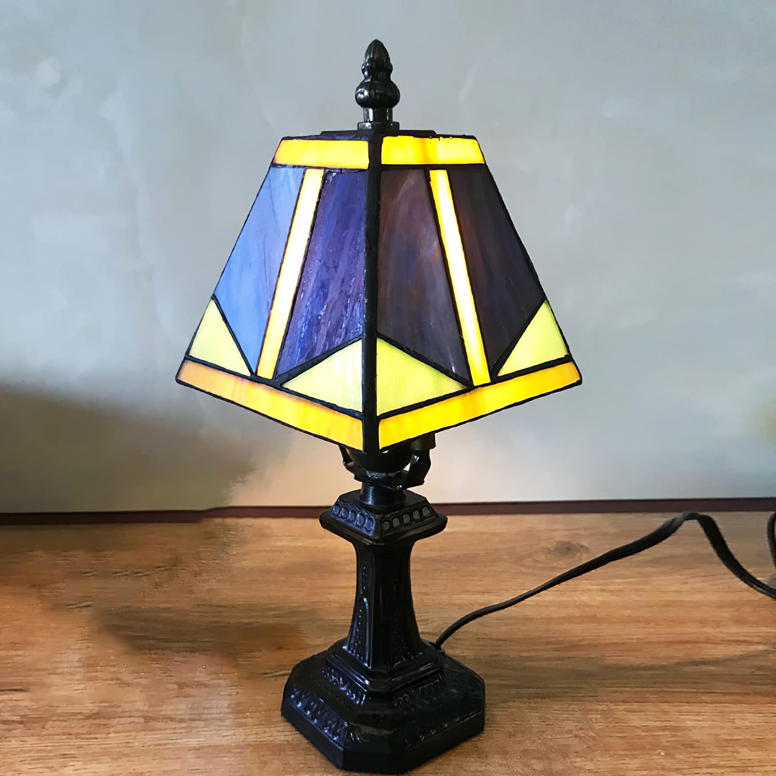 Romantic Glass & Resin Table Lamp - Rustproof Bedside Night Light with E26/E27 Base for Bedroom, Living Room & Office Decor | Perfect for Reading, Working & Creating Cozy Ambiance (Bulb Not Included)