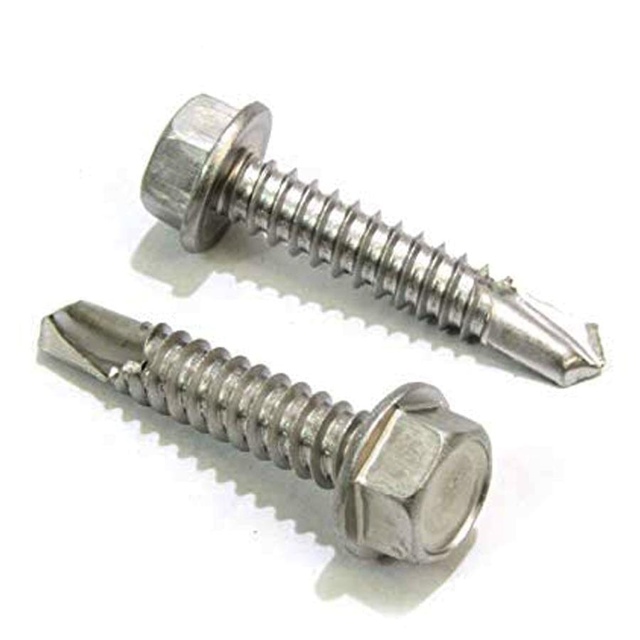 #10 x 1-1/4 Inch Hex Washer Head Self-Drilling Tek Screws - Zinc Coated for Metal Roofing, HVAC & Construction Projects