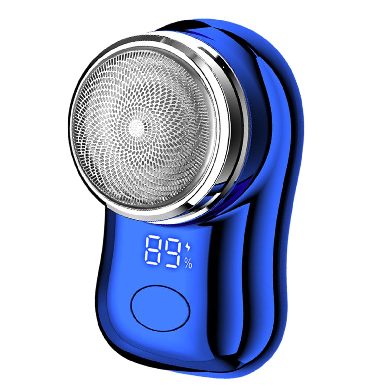 Electric Mini Shaver for Men - Rechargeable Beard Trimmer & Face Hair Removal Tool, Portable Electric Razor for Travel, Camping & Daily Grooming - Blue