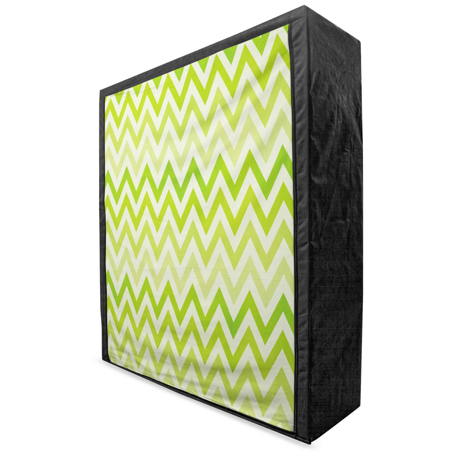 Ambesonne Lime Green Portable Fabric Wardrobe with Chevron Zig Zag Pattern - 59