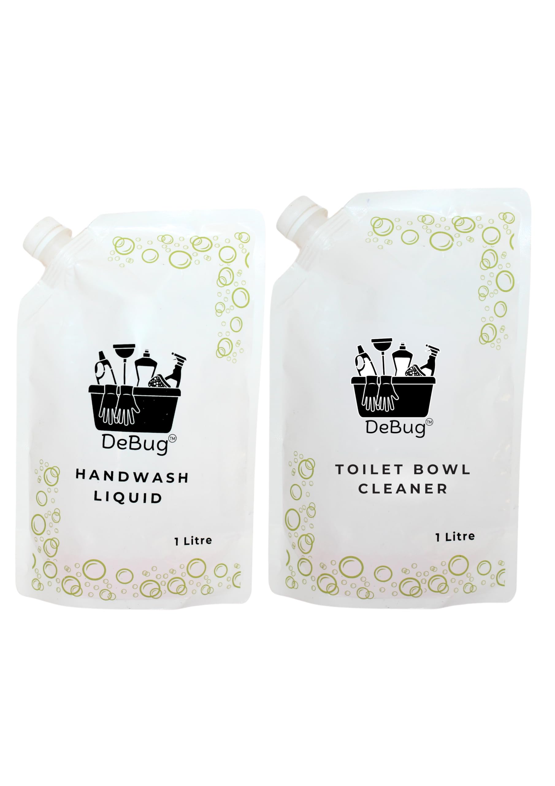 Eco-Friendly Handwash & Toilet Bowl Cleaner Refill Pack - 2 Count | Natural Bathroom Cleaning Solution for Home, Kitchen & Office Use