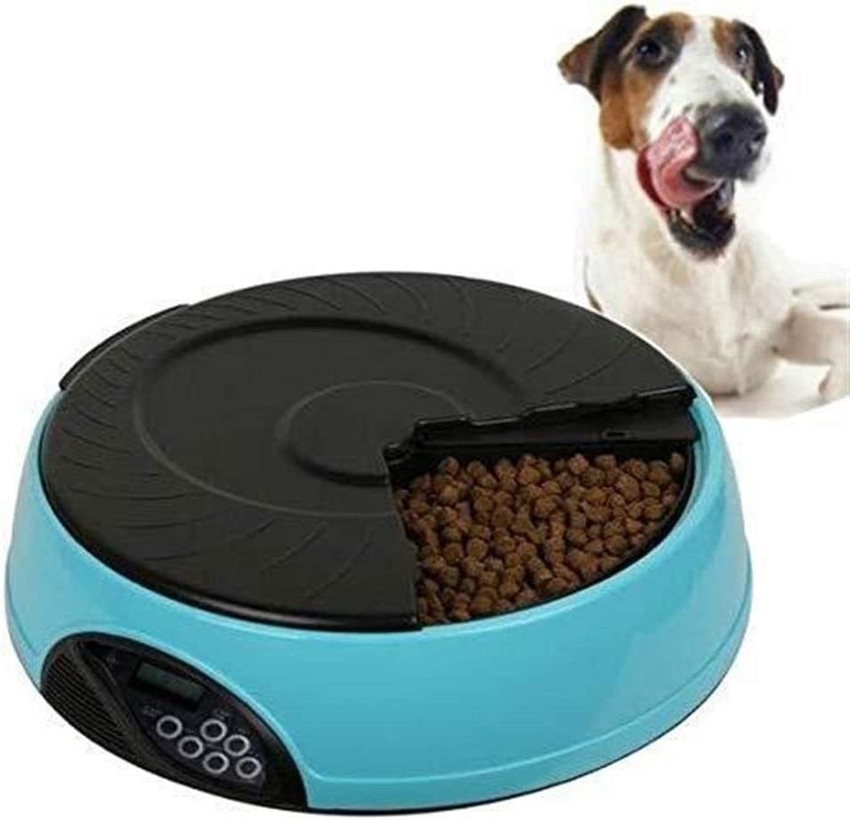Viinice 6-Meal LCD Digital Automatic Pet Feeder with Voice Recorder - Smart Meal Dispenser for Cats & Dogs - Perfect for Travel, Workdays & Busy Pet Owners