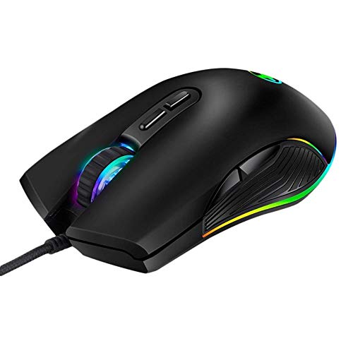 Ergonomic USB Wired Gaming Mouse with 7 Buttons & RGB Backlight - 800 to 3200 DPI Adjustable for PC, Laptop - Perfect for Gaming, Office Work & Graphic Design