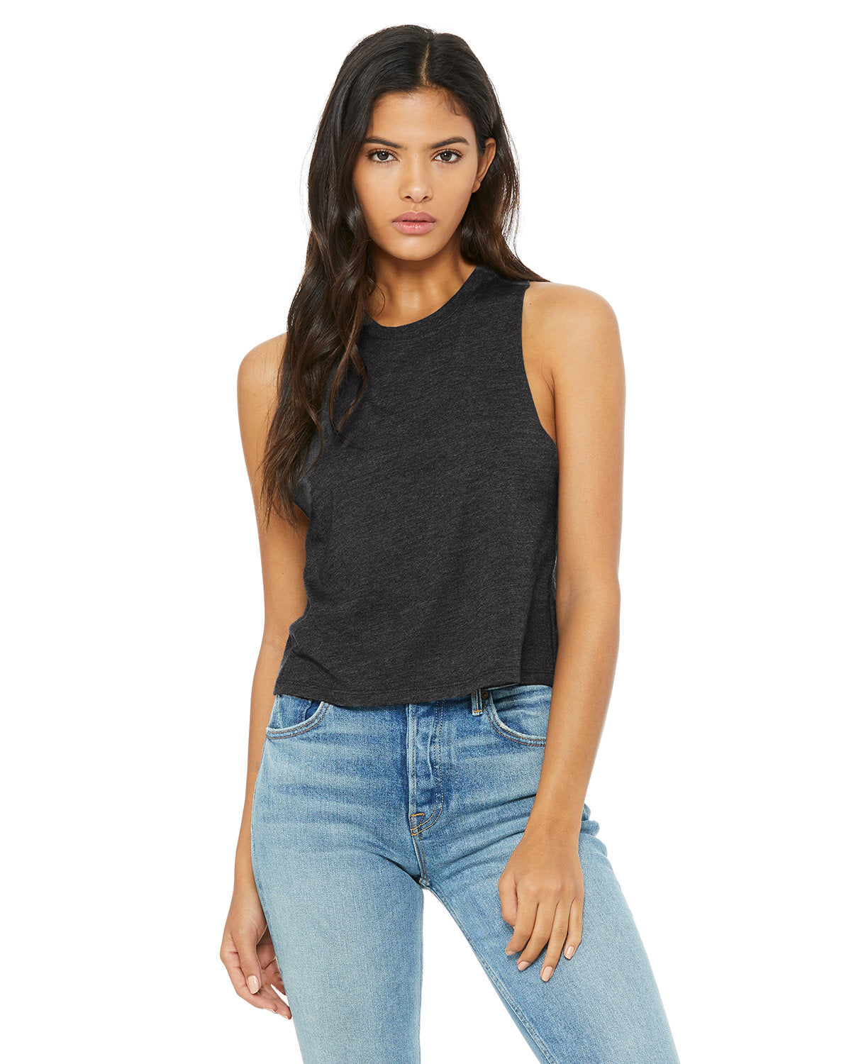Bella + Canvas 6682 Women's Racerback Cropped Tank Top - Soft Breathable Fabric for Yoga, Gym & Summer Outfits