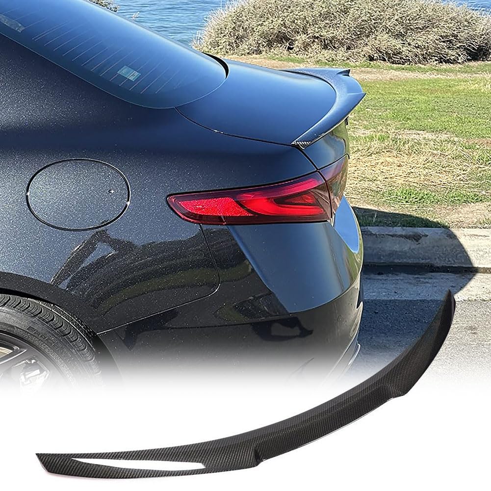 Premium Real Carbon Fiber Trunk Spoiler for Alfa Romeo Giulia Quadrifoglio 2015-2024 | High-End Rear Lip Wing | Lightweight & Durable | Enhances Aerodynamics & Sporty Look | Perfect for Racing, Car Shows & Street Performance