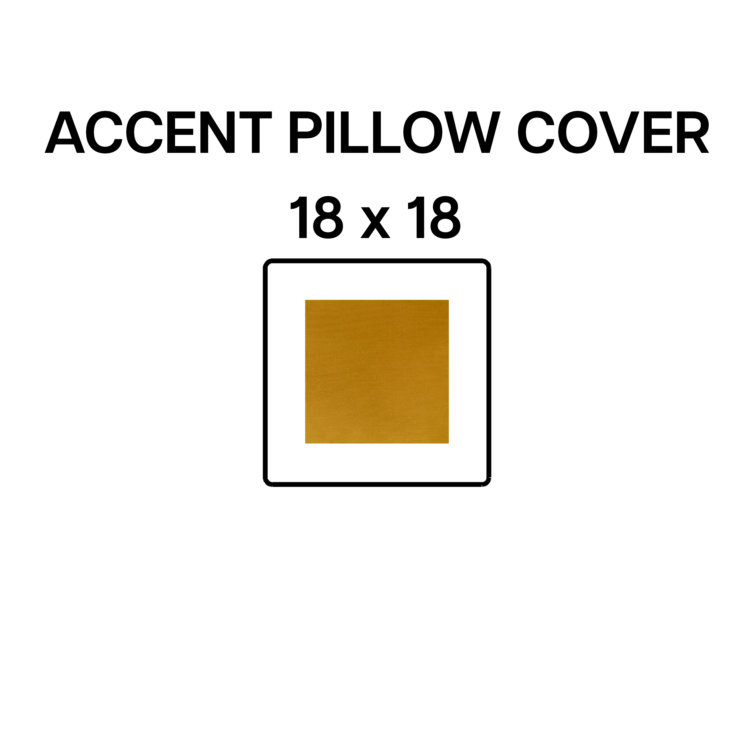 18x18 Inch Decorative Throw Pillow Cover - Cognac Brown Textured Fabric - Perfect for Sofa, Bed, or Living Room Accent