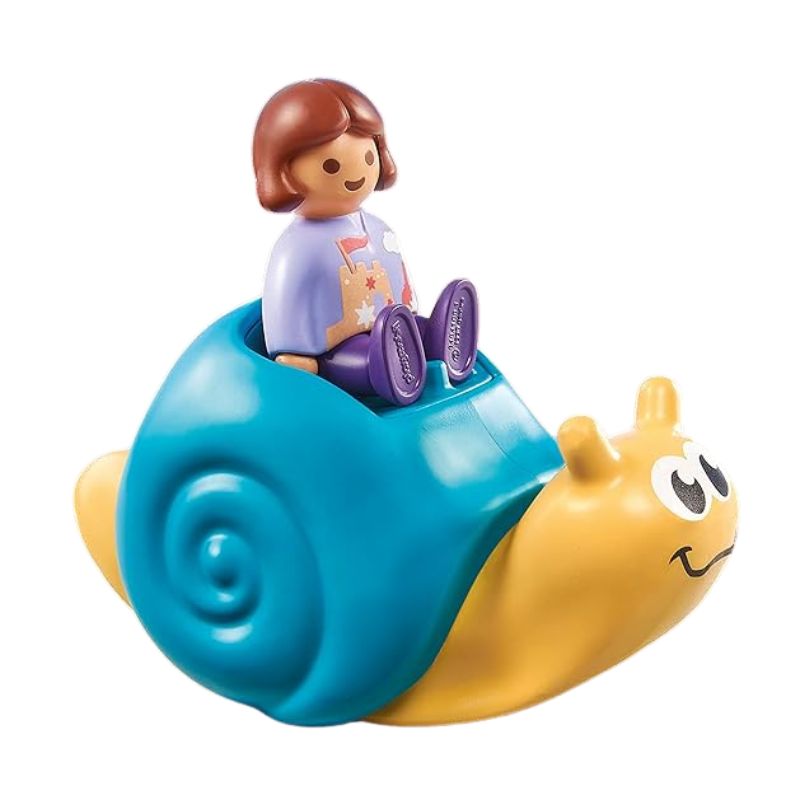 1 2 3 Rocking Snail Baby Toy with Rattle - Fun Wooden Ride-On Animal for Toddlers 6-12 Months - Perfect for Nursery Playtime & Early Childhood Development