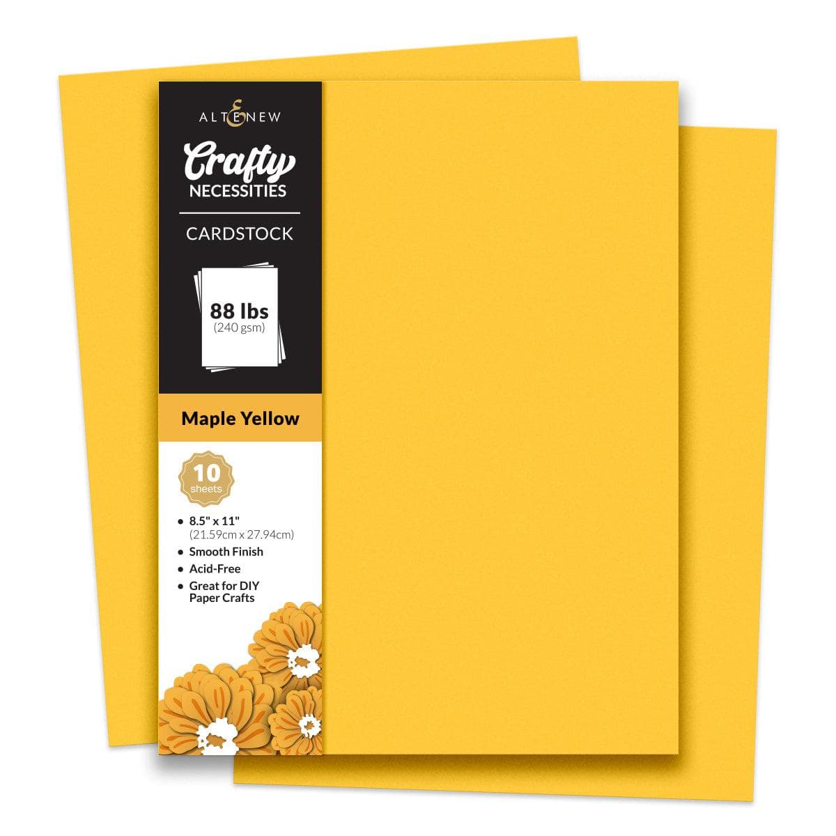 Premium Maple Yellow Cardstock - 10 Sheets for Scrapbooking, DIY Crafts, and Invitations | High-Quality Paper for Creative Projects
