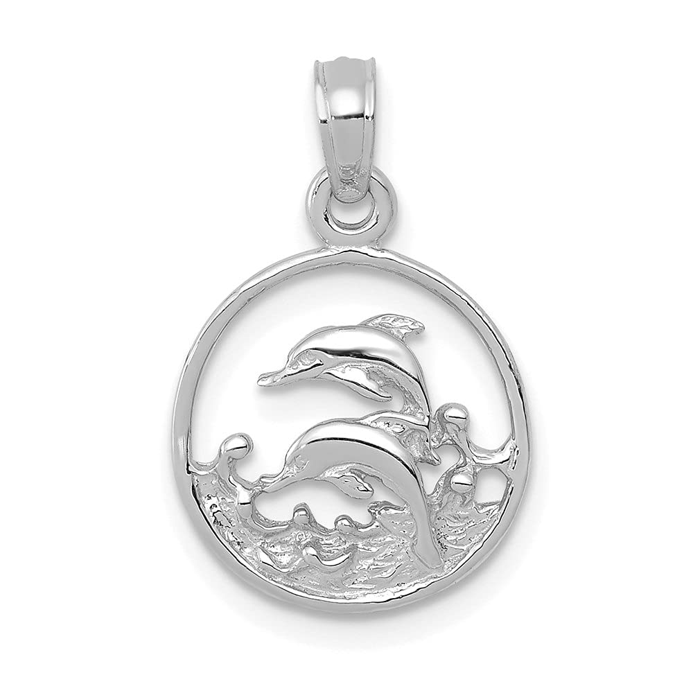 14K Gold Double Dolphin Circle Pendant Necklace for Women - Elegant Fine Jewelry Gift for Birthday, Anniversary & Special Occasions