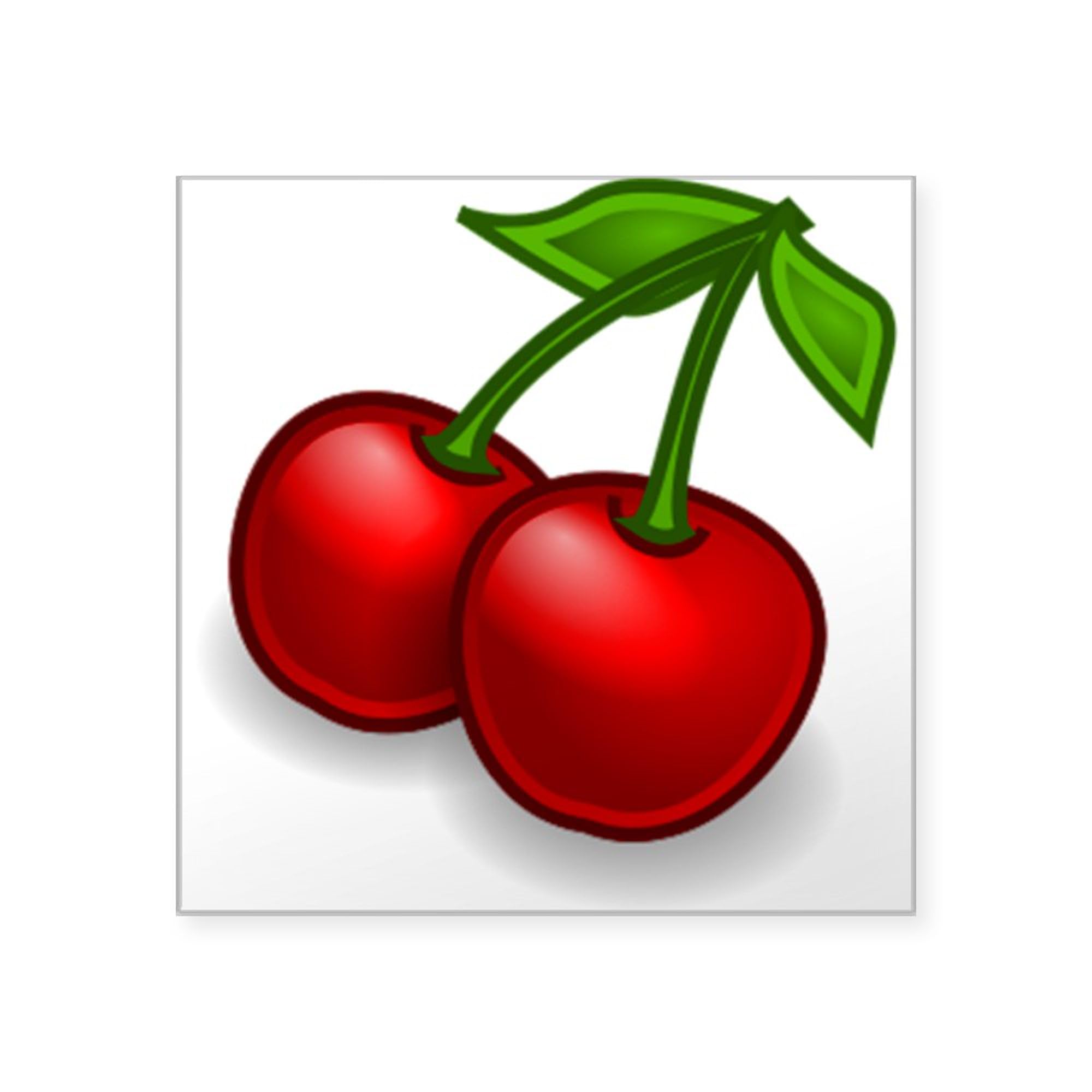Two Cherries Square Bumper Sticker - Waterproof Vinyl Car Decal for Windows, Laptops & DIY Crafts - Fun Cherry-Themed Decoration for Vehicles, Notebooks & Home Decor