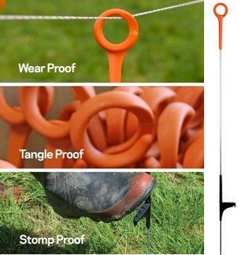 Gallagher Ring Top Step-In Fence Posts - Heavy Duty Metal Stakes for Electric Fencing (Case of 50) - Perfect for Farm, Ranch & Livestock Containment