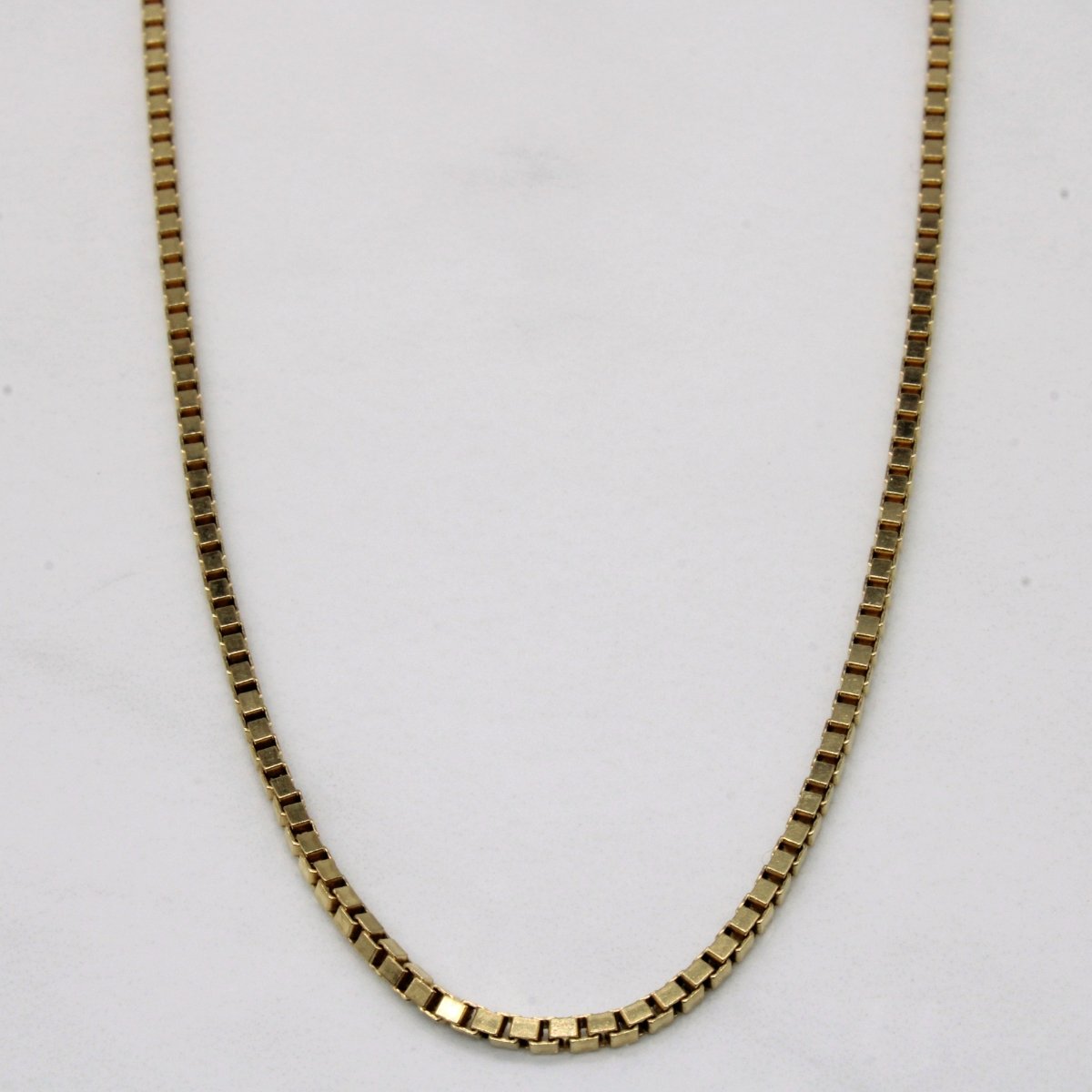 10K Yellow Gold Box Link Chain Necklace - 22 Inch Classic Dainty Jewelry for Women - Perfect for Layering, Gifts & Everyday Wear