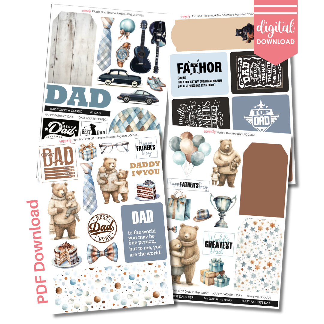 Father's Day 2024 Digital Download Bundle - Cut a Part Collection for DIY Crafts, Scrapbooking & Personalized Gifts