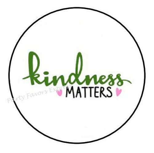 1.5 Inch Kindness Matters Motivational Stickers - 30 Pcs Self-Adhesive Envelope Seals & Labels for School, Office, Planner, Journal, Scrapbooking - Inspirational Quote Decals #AA61RK
