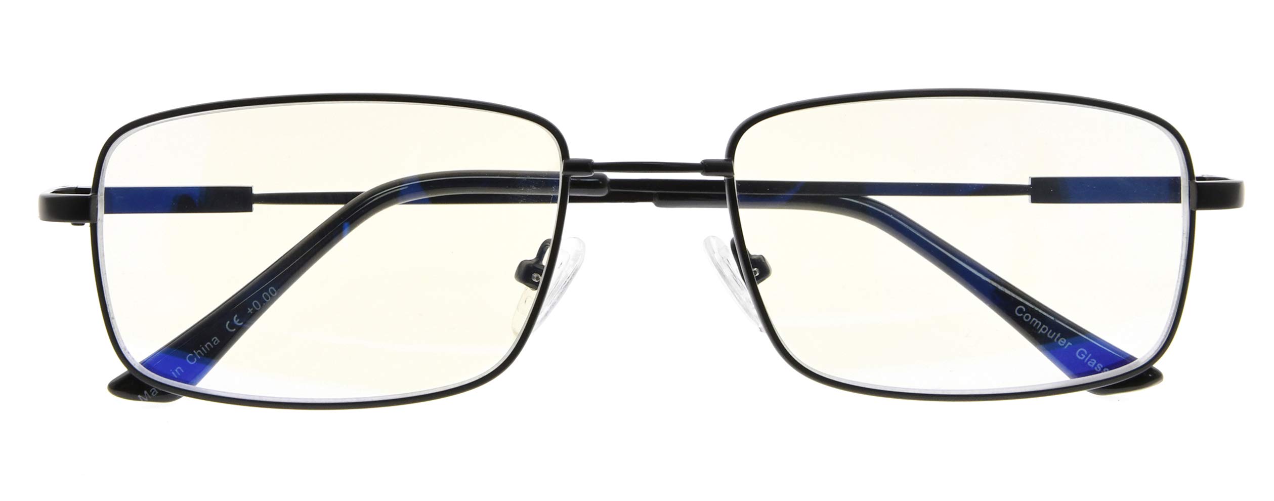 Blue Light Blocking Glasses for Men - Flexible Titanium Frame Computer Glasses for Reading & Gaming - Reduce Eye Strain & Improve Sleep