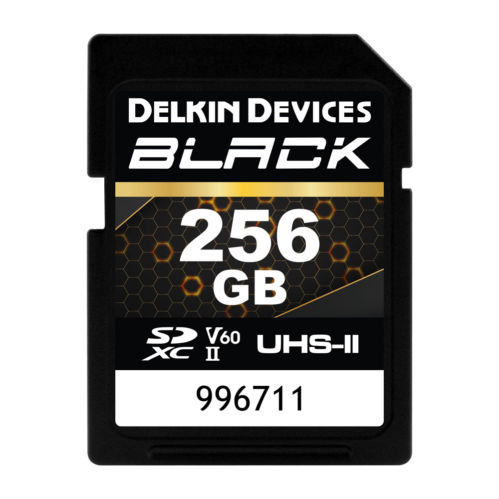 Delkin DSBV6256 256GB UHS-II V60 SDXC Memory Card - High-Speed Performance for 4K Video, DSLR & Mirrorless Cameras - Perfect for Professional Photography & Videography