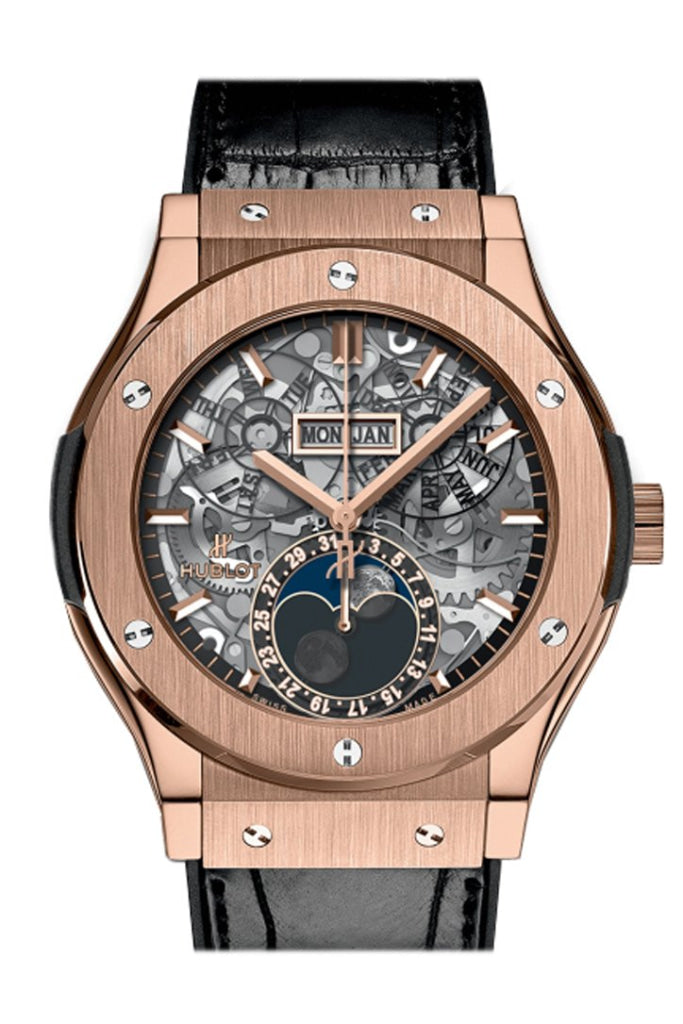 Hublot Classic Fusion Aerofusion Moonphase 18k King Gold Men's Watch 45mm Sapphire Crystal Dial 517.OX.0180.LR - Luxury Timepiece for Business & Formal Occasions